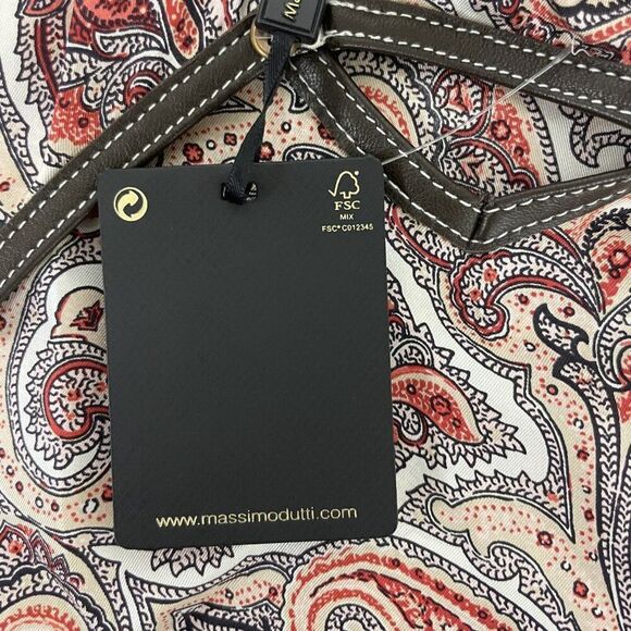 Massimo Dutti Mini Tank Silk Dress EU 36 US 4 Red Paisley V-neck 6603/843 NWT - Picture 6 of 16